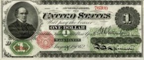  legal tender note, issued in 1862